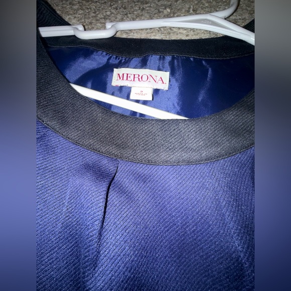 Women’s Junior’s Merona Navy Dress with Black Trim Size 2 Business, Formal - Picture 4 of 8